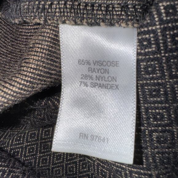 J. Jill Ponte pants slim leg tan & black diamond pattern knit pull on Sz M - Picture 6 of 6